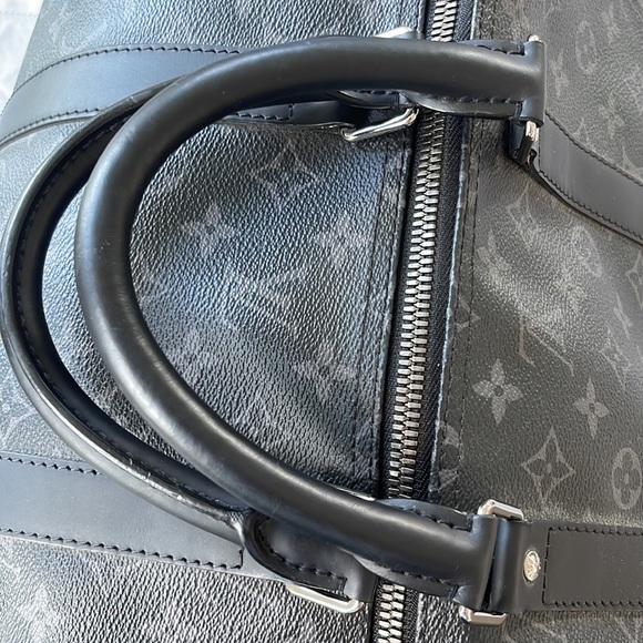 100% Authentic Louis Vuitton Keepall Bandouliere 55 Monogram Eclipse - Picture 5 of 14
